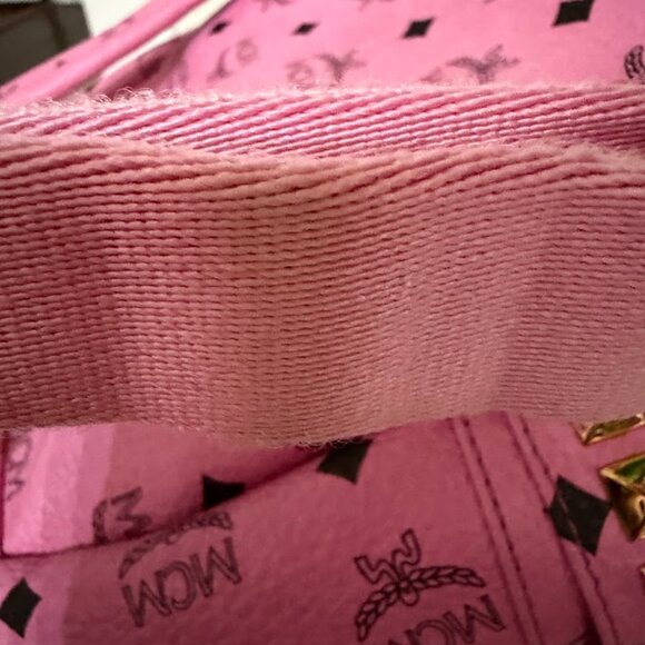 MCM Pink Visetos Mini Backpack Gold Hardware Authentic main image 16